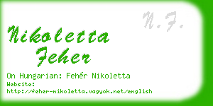 nikoletta feher business card